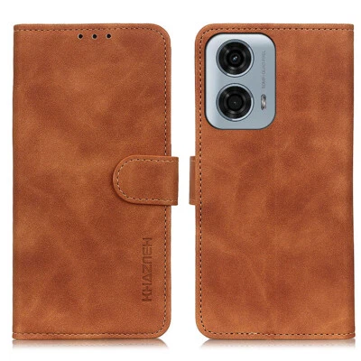 For Motorola Moto G24 Power, Luxury Retro Flip Leather Wallet Card Case Cover - Image 1 of 4