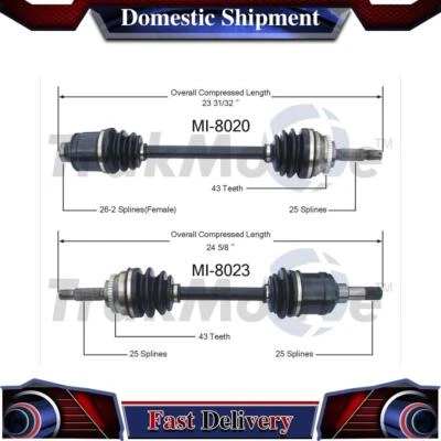 Front CV Axle Drive Shaft Joint For Dodge Avenger 1996 1997 1998 1999 2000 - Image 1 of 3