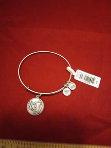 Alex and Ani Because I Love You Gold Tone Charm Bangle Bracelet 7.5 in - Picture 1 of 8