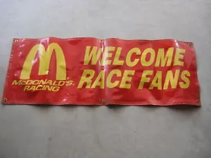 McDonalds Racing Banner "WELCOME RACE FANS" 18"X47" Heavy Duty Plastic - Picture 1 of 4
