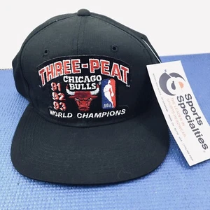90s Vintage Chicago Bulls Sports Specialties THREE PEAT 3 NBA Champions Hat SnapBack - Bild 1 von 11