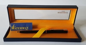 Vintage Waterman Ballpoint Pen Black & Gold - Boxed + Instructions - Picture 1 of 9