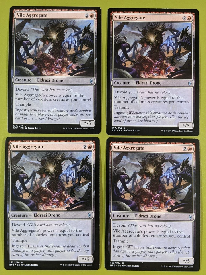 Vile Aggregate x4 Battle for Zendikar 4x Playset Magic the Gathering MTG - Image 1 of 1