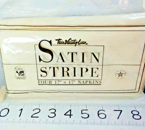 Tovaglioli vintage in lino osso tovaglioli a righe raso USA Town Country 17" x 1 7 1988 - Foto 1 di 5
