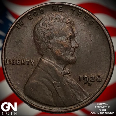 1928 D Lincoln Cent Wheat Penny  Q6574 Cover