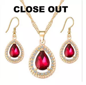 3.15 Ct Created Red Ruby 18" Pendant Necklace - Picture 1 of 1