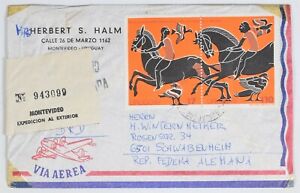 Mayfairstamps Uruguay Montevideo to Germany Registered Airmail cover wwu_19799