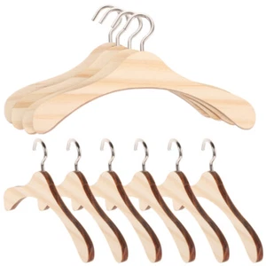 10 pièces cintres en bois poupée mini porte-vêtements enfant bébé robe accessoire - Photo 1/10