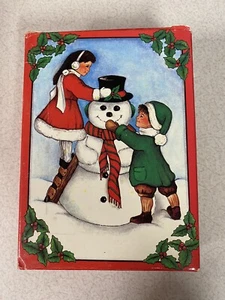 Christmas Around The World ~ Snowman Tin Box /w 4 Snowmen Soaps ~ Vintage ~ NIB - Picture 1 of 8