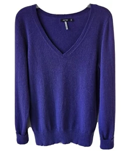 Apt 9 100% Cashmere Sweater Size XL Pullover Grape Purple V Neck Cuffed Sleeves - Picture 1 of 8