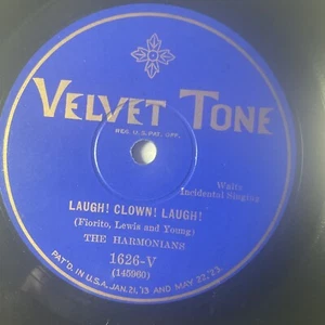 10" 78 RPM-The Harmonians-I'm Afraid of You/Laugh Clown Laugh/Velvet Tone 1626-V - Picture 1 of 4
