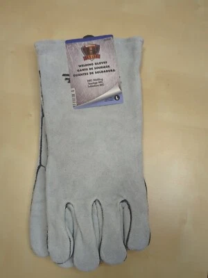 Guantes de soldadura de cuero gris Forney, grandes Foto 1 de 2