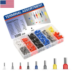1200Pcs Assorted Crimp Terminals Insulated Electrical Wiring Connectors Set Kits - Picture 1 of 9