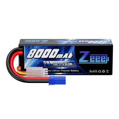 Zeee 8000mAh 11,1V 3S Lipo Akku Batterie 100C EC5 für RC Flugzeug Truck Auto UAV - Bild 1 von 4