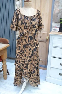Topshop chiffon animal/leopard print midi dress Size 14 - Picture 1 of 8