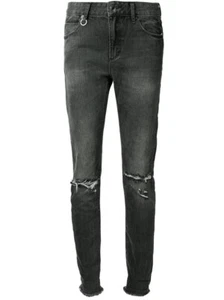 Neu Gr:25:32/7R Damen Distress "Sister Ray" Jeans Slim Slouch Farbe:SCHWARZ - Bild 1 von 5