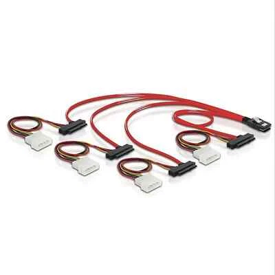 Mini SAS 36-Pin SFF-8087 Male to SFF-8482 29-Pin Female + 4-Pin Power Cable 1m - Image 1 of 4
