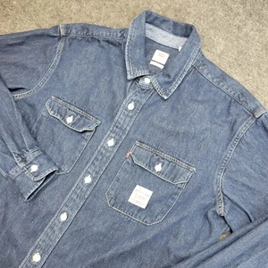 Levis Herren Jeanshemd Large Blau Relaxed Fit Western Cowboy Arbeitskleidung Taschen - Bild 1 von 10