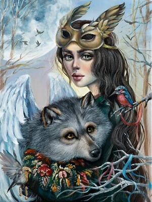 Original Acrylic Painting Fairy Portrait Wall Art Decor - Image 1 of 4