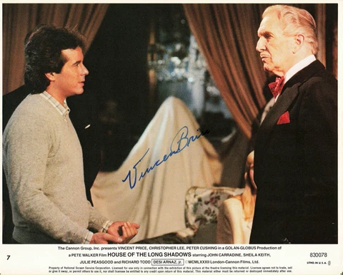 Vincent Price House Long Shadows Signed Autograph 8 x 10 Photo PSA DNA j2f1c Cover