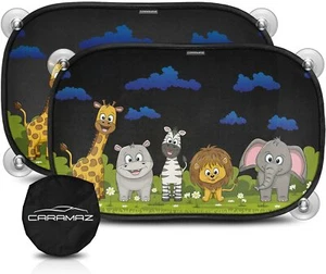 Sonnenschutz 48x30cm Auto Baby - 2 Stück mit UV Schutz & Saugnäpfen Tiermotiv - Bild 1 von 6