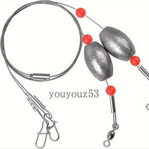 Fishing Egg Sinker Weight Rigs Ready Rigs with Swivel Snap Connector 0.5oz-2oz - Picture 1 of 5