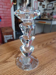 Vintage Exquisite SD Simon & Designs Crystal Candlestick Holder 6" Tall - Picture 1 of 11