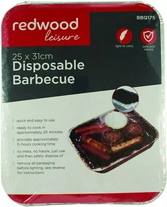4 X DISPOSABLE BARBECUE BBQ EASY LIGHT CHARCOAL BRIQUETTES TRAVEL SIZE 25x31cm - Picture 1 of 1