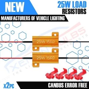 2x 25W 15 ohm RESISTENCIA LED ADVERTENCIA CANCELADOR SIN ERROR SALPICADERO indicador freno - Imagen 1 de 6
