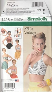 Simplicity Sewing Pattern 1426 Miss Vintage 1950's Bra Tops Halter Bandeau 14-22 - Picture 1 of 2