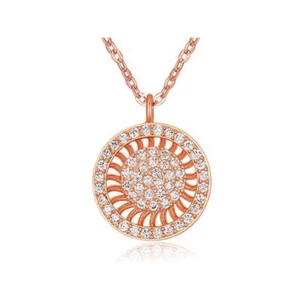 Collar Colgante Círculo Charles William Sunray Cristales con Incrustaciones Oro Rosa Reino Unido - Imagen 1 de 3