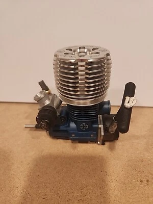 Orion .28 Nitro R/C Engine Big Block Dark Blue Silver Cooling Head W/Glow Plug - Image 1 of 4