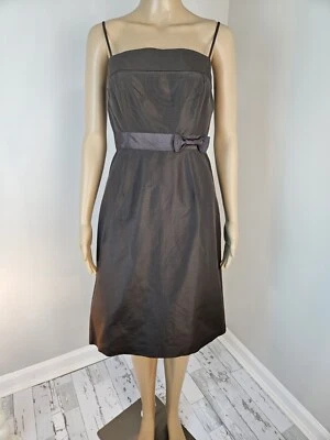 Vestido para mujer J Crew 2 seda marrón cóctel fiesta Foto 1 de 4