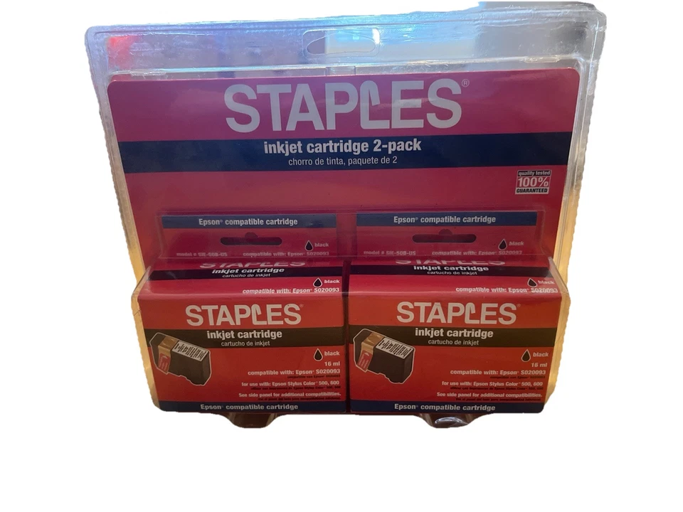 Staples Inkjet Cartridge 2-Pack Black Epson S020093 - Image 1 of 1