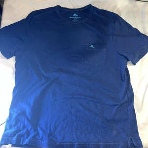 Tommy Bahama T-Shirt Herren Xl Blau Kurzarm Marlin Logo Rundhals Schlitz 293 - Bild 1 von 12