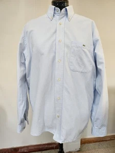 LACOSTE Men's Long Sleeve Shirt Size 39 Light Blue Cotton 46" Chest - Picture 1 of 7