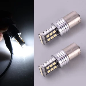 2Pcs 15-SMD 1157 White LED Turn Signal DRL Brake Light Bulbs jt - Picture 1 of 5
