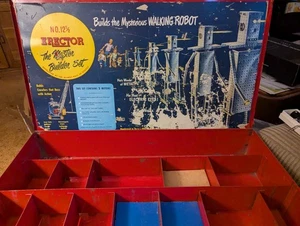 50's 12 1/2 WALKING GIANT SET A.C. GILBERT ERECTOR SET BOX PLUS A FEW HOLDERS - Picture 1 of 4