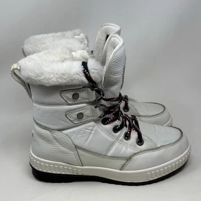Pajar Canada Dala Winter Boots Womens 9 - 9.5 White Leather Faux Fur Waterproof - Image 1 of 4