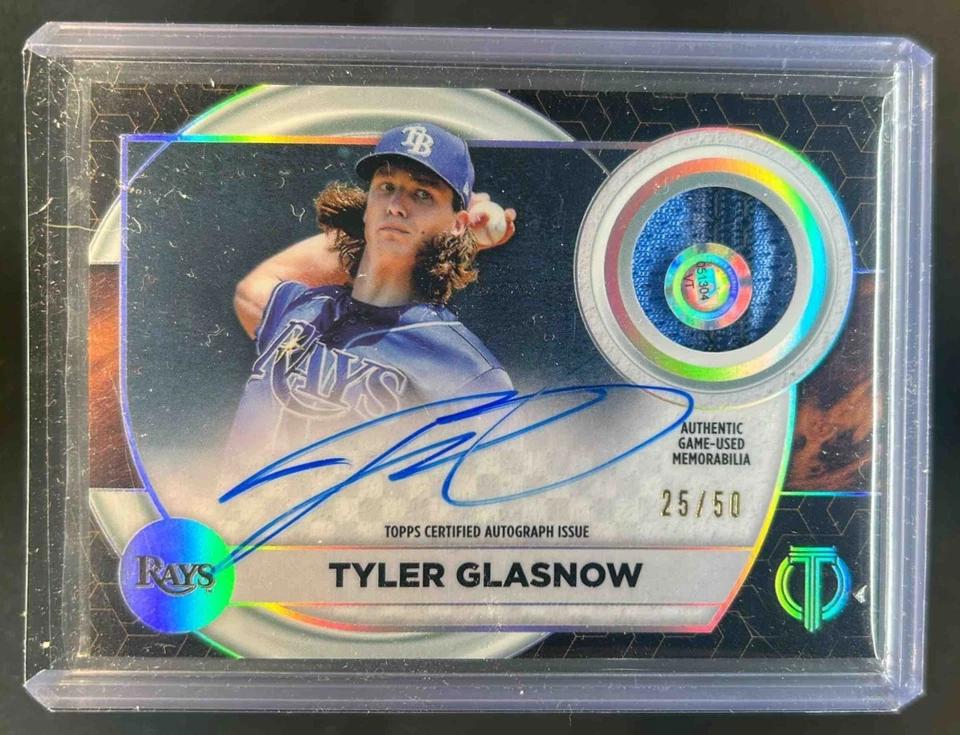 2022 Topps Tribute Tyler Glasnow Auto Patches #25/50 Rays - Image 1 of 2