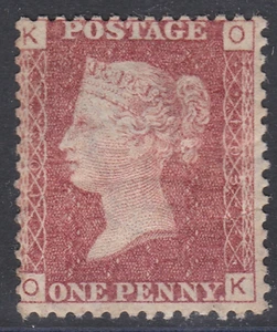 1858 1d rote Platte 103 beschriftet O-K postfrisch - Bild 1 von 1