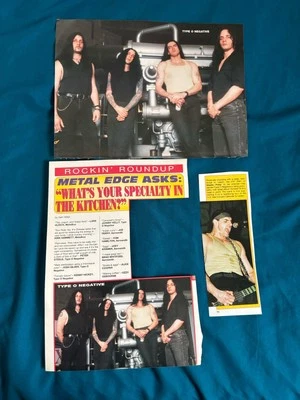 Type O Negative Vintage 1997 Magazine Poster Clipping Peter Steele w/ Extras - Image 1 of 2