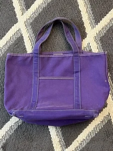 LL Bean Tasche lila kurze Henkel Fronttasche 12 x 12 x 6 getragene Ecken RAR - Bild 1 von 5