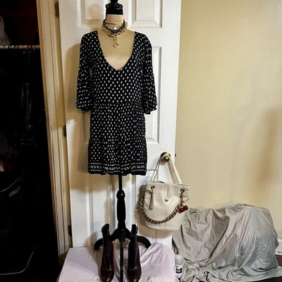 Faithfull The Brand Anthropologie Freya Boho Mini Ruffle Tunic Dress M - Image 1 of 4