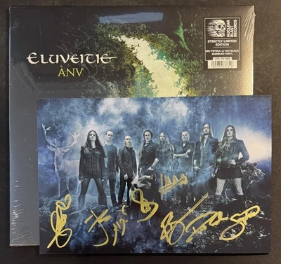 ELUVEITIE original signiertes Großfoto 20x30 cm Autogramm signed plus Vinyl ANV - Bild 1 von 4