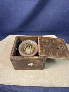Vintage Wilcox Box Compass - Made In USA - Stamped -37 - Needs TLC - Picture 1 of 15