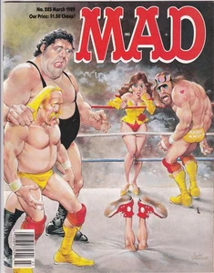 US-MAD MAGAZINE # 285 - WWF COVER HULK HOGAN - MACHO MAN - MARCH 1989 - TOP - Picture 1 of 2