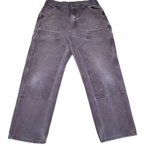 Carhartt B136-DKB Men's 32/30 Carpenter Cotton Duck Pants Brown Distressed  - Picture 1 of 8