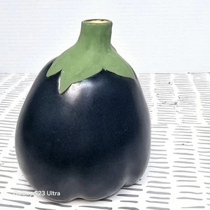 Vintage Patricia Garrett Great Impressions California Art Pottery Eggplant - Picture 1 of 5
