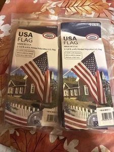 2 Stück Konvolut Amerikanische Flagge 2,5x4 Fuß Stange Hülle Banner - Bild 1 von 2